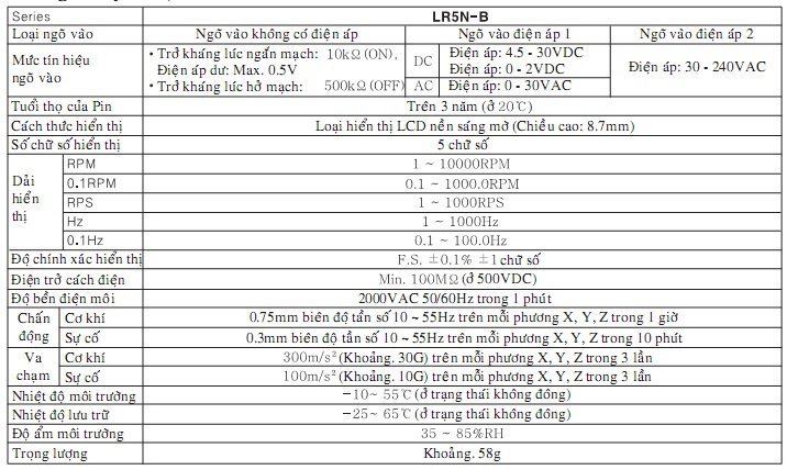 Đồng Hồ Đo Tốc Độ LR5N-B 7 25