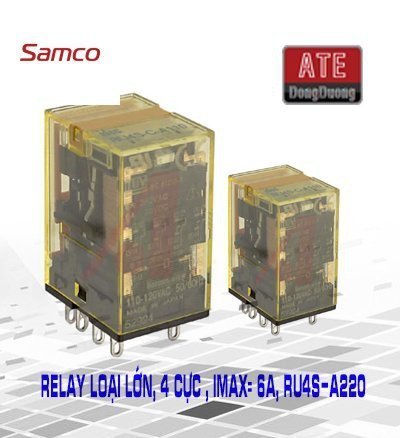 Relay loại lớn, 4 cực , Imax= 6A, RU4S-A220 4 Relay loại lớn, 4 cực , Imax= 6A, RU4S-A220