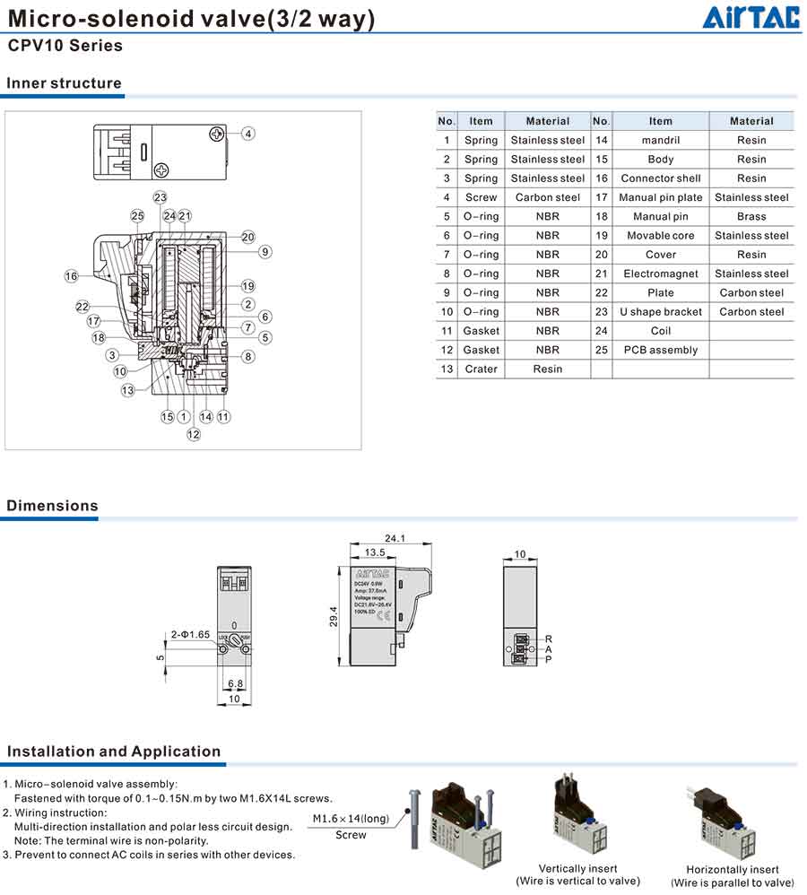 Van điện từ mini Airtac CPV10 5 CPV10 Series 2