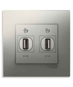 Ổ cắm sạc USB đôi 2.1A Schneider KB32USB_AS_G19
