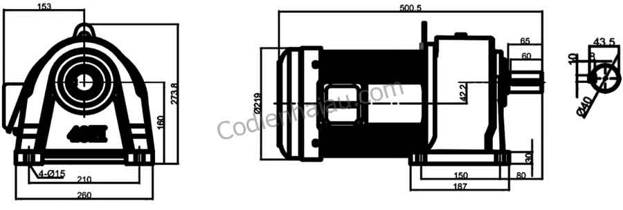 Motor giảm tốc GH40-3700W-20S 3.7kW 1/20 (70 Vòng/phút) 4 Motor giam toc chan de gh40 3700w 1