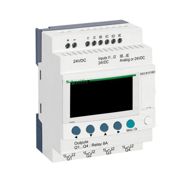 PLC Schneider SR3B101BD 24V (6 in/4 out Relay) 1 PLC Schneider SR3B101BD 24V (6 in/4 out Relay)