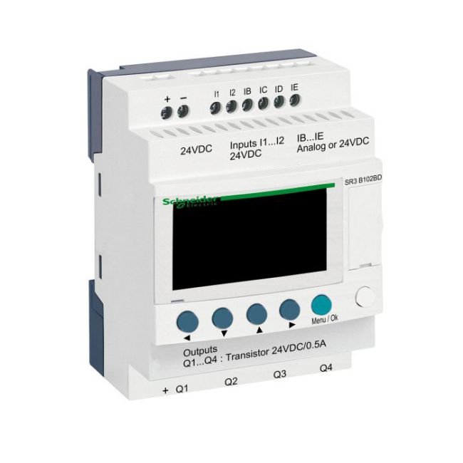 PLC Schneider SR3B102BD 24V (6 in/4 out Relay) 1 PLC Schneider SR3B102BD 24V (6 in/4 out Relay)