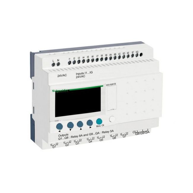 PLC Schneider SR3B261B 24V (16 in/10 out Relay) 1 PLC Schneider SR3B261B 24V (16 in/10 out Relay)