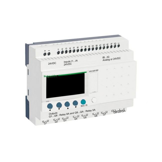 PLC Schneider SR3B261BD 24V (16 in/10 out Relay) 1 PLC Schneider SR3B261BD 24V (16 in/10 out Relay)
