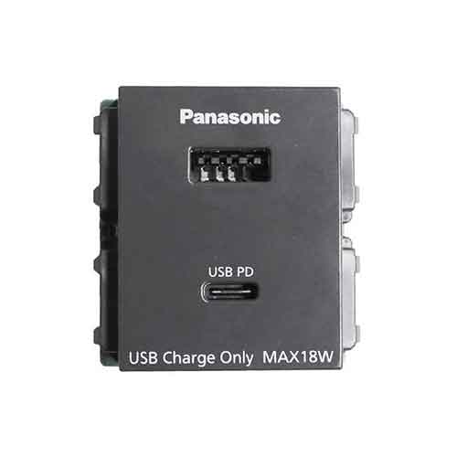 Ổ cắm USB 2 cổng type A-C Panasonic WEF14821H-VN 5 Ổ cắm USB 2 cổng type A-C Panasonic WEF14821H-VN