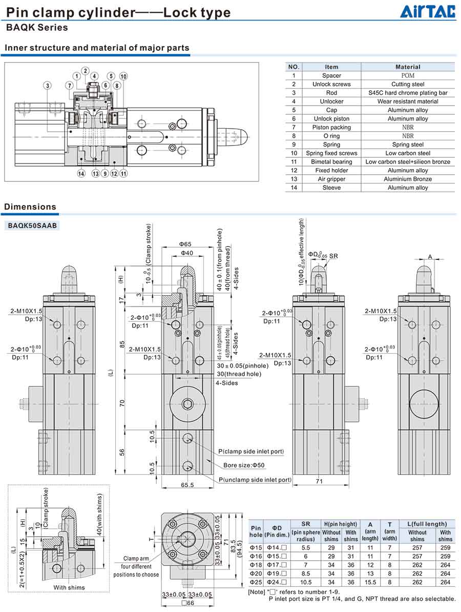 Xy lanh kẹp Airtac BAQK 8 Xy lanh BAQK 3