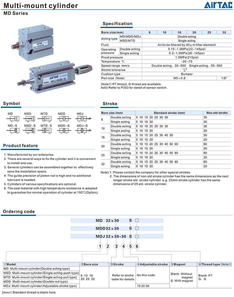 Xy lanh Airtac MK 9 Xy lanh MD MK 2 2