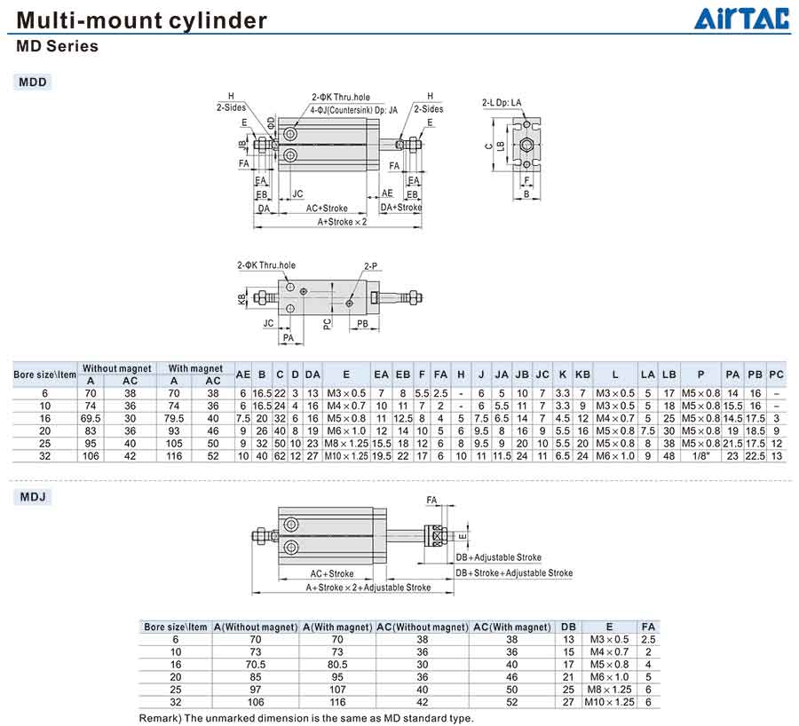Xy lanh Airtac MK 11 Xy lanh MD MK 4 2