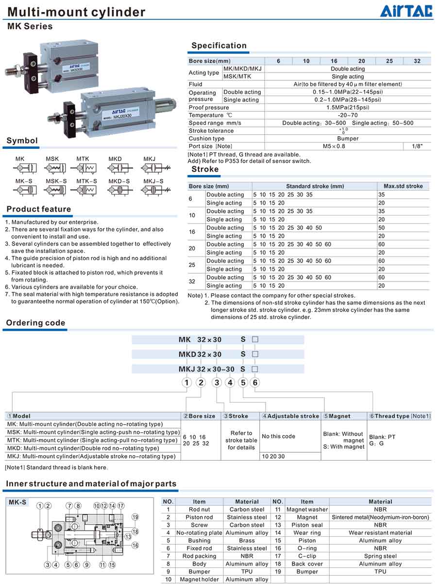 Xy lanh Airtac MK 12 Xy lanh MD MK 5 1