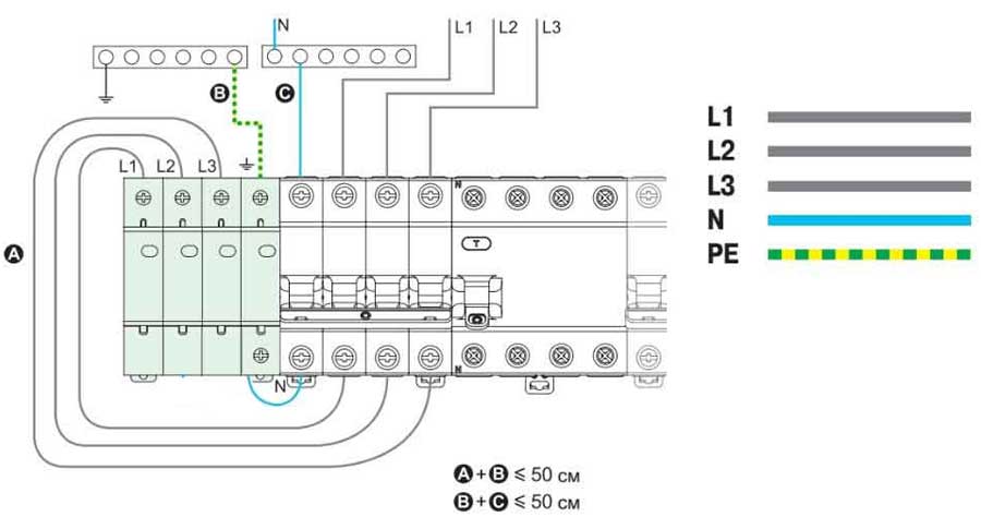 CB chống sét Chint NU6-IIG 40kA 3P+N 3 Cách lắp đặt CB chống sét Chint U6-IIG 40kA 3P+N