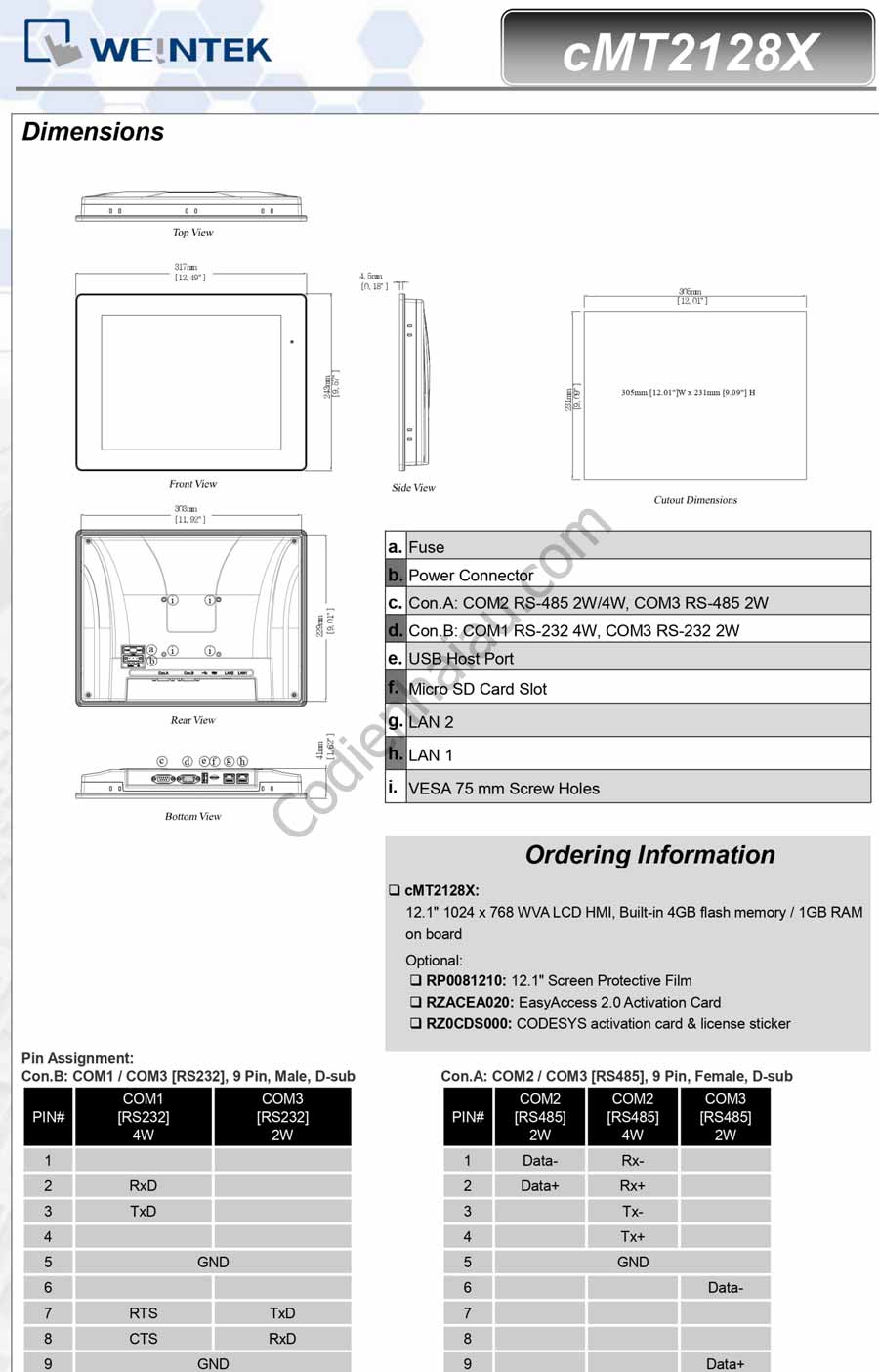 HMI Weintek cMT2128X 12.1 inch 3 cach-lap-dat-hmi-weintek-cmt2128x