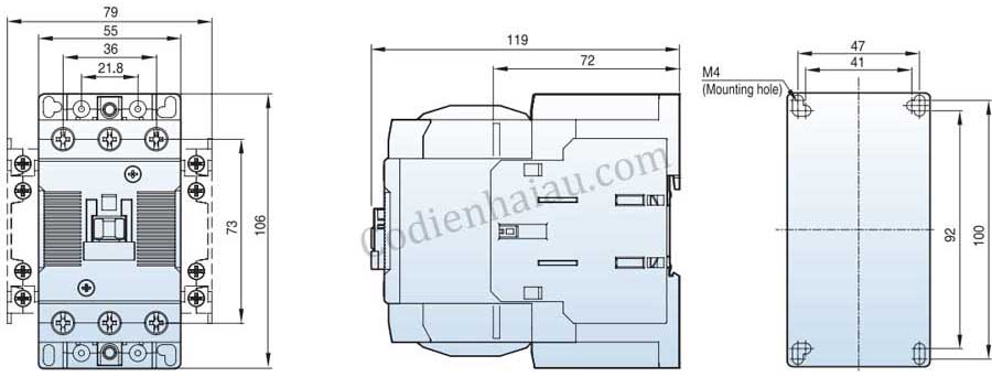 Contactor LS MC-50a 110V 50A 22kW 2NC+2NO 3 contactor-ls-mc50-mc65b