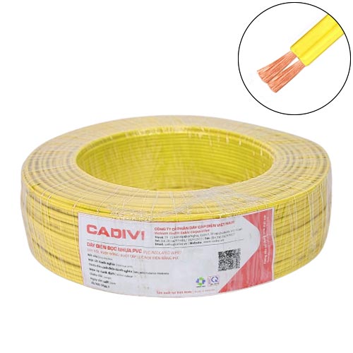 Dây điện đôi Cadivi VCmd/LF-2×0.75 mm2 (Vàng) – 0.6/1KV 4 Dây điện đôi Cadivi VCmd/LF-2×0.75 mm2 (Vàng) – 0.6/1KV
