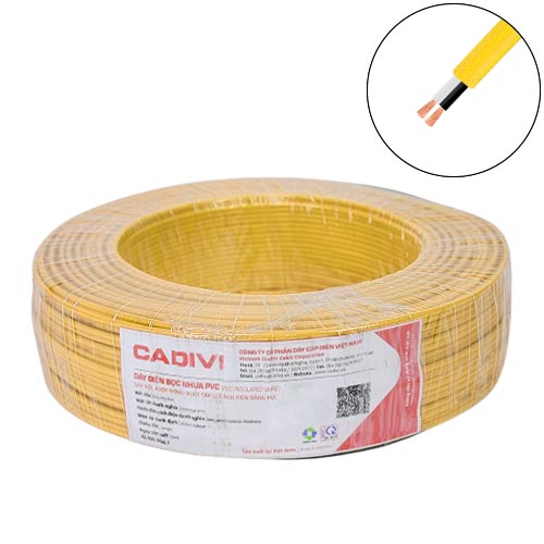 Dây điện đôi Cadivi VCmo/LF-2×1 mm2 (Vàng) – 300/500V 5 Dây điện đôi Cadivi VCmo/LF-2×1 mm2 (Vàng) – 300/500V