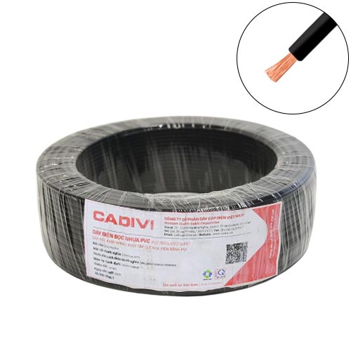 Dây điện đơn mềm Cadivi VCm/LF-6 mm2 (Đen) – 450/750V 4 Dây điện đơn mềm Cadivi VCm/LF-6 mm2 (Đen) – 450/750V