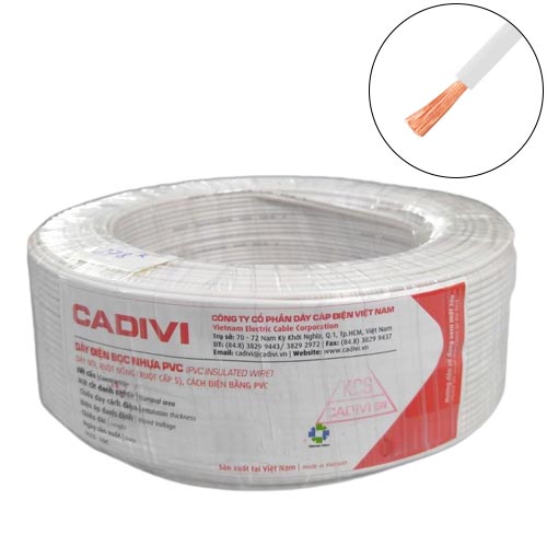 Dây điện đơn mềm Cadivi VCm-70 mm2 (Trắng) – 0.6/1KV 4 Dây điện đơn mềm Cadivi VCm-70 mm2 (Trắng) – 0.6/1KV
