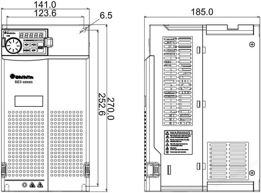 Biến tần Shihlin SE3-043-5.5K 3 Pha 380V 7 kich thuoc lap dat bien tan shihlin se3 frame c 1
