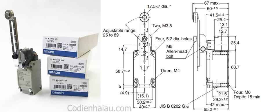 Công tắc hành trình Omron WLCA12-2N 3 kich-thuoc-lap-dat-cong-tac-hanh-trinh-omron-wlca12