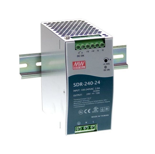 Bộ nguồn Meanwell SDR-240-24 (240W 24V 10A) 1 Bộ nguồn Meanwell SDR-240-24 (240W 24V 10A)
