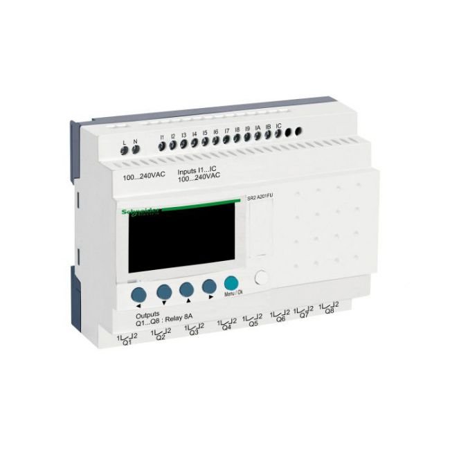 PLC Schneider SR2A201FU 110-220V (12 in/8 out Relay) 1 PLC Schneider SR2A201FU 110-220V (12 in/8 out Relay)