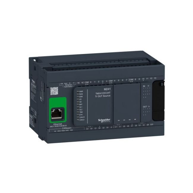 PLC Schneider TM241CEC24T 24V (14 in/10 out Transistor) 1 PLC Schneider TM241CEC24T 24V (14 in/10 out Transistor)