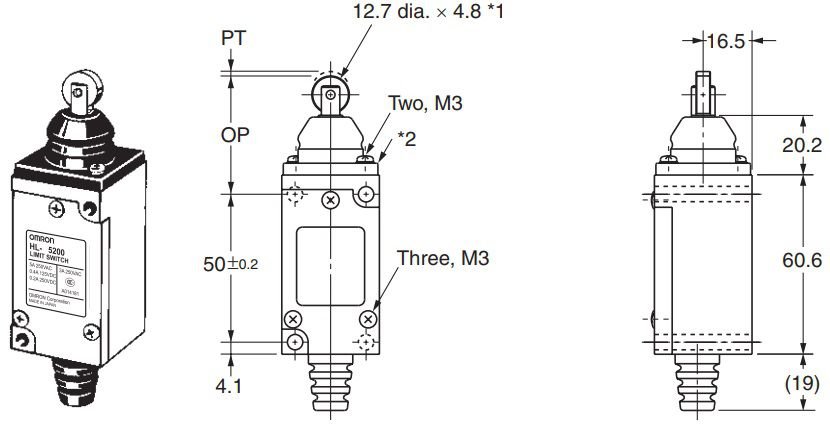 Công tắc hành trình Omron HL-5200 3 Công tắc hành trình Omron HL-5200